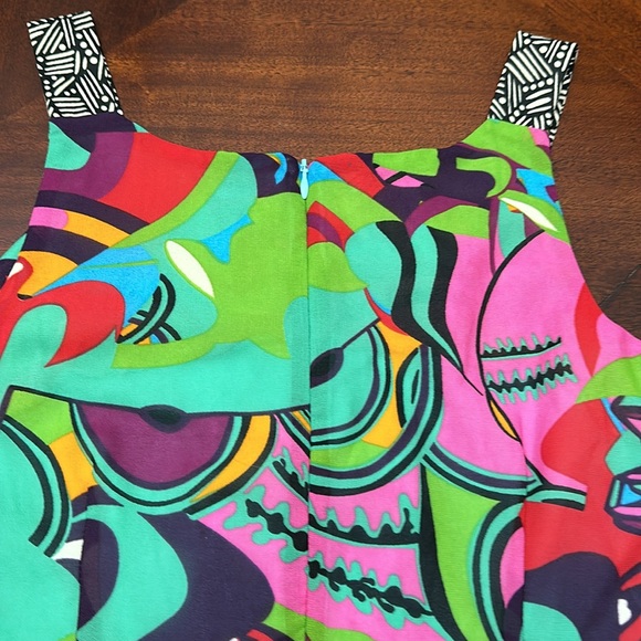 Robbie Bee Multi Color Abstract Sleeveless Shift Dress Size 8 Mod - Picture 7 of 9